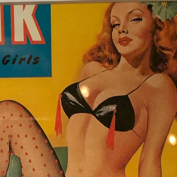 Red haired Wink Pinup print. 5x7 in 8x10 frame - Picture 4 of 7